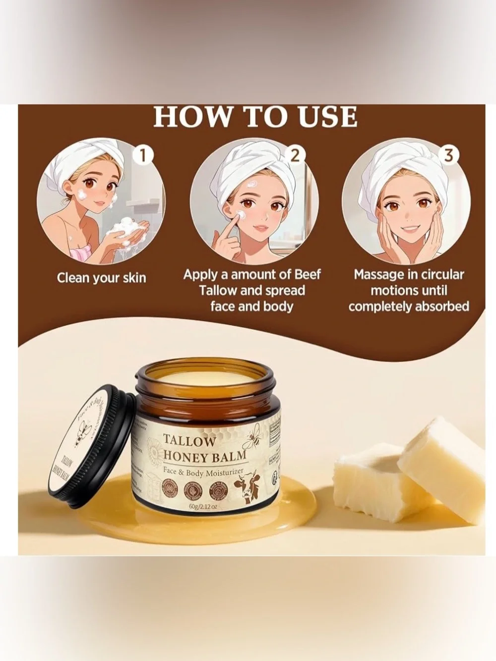 PNCTHO Tallow Honey Balm Face & Body Moisturizer 60g New Sealed